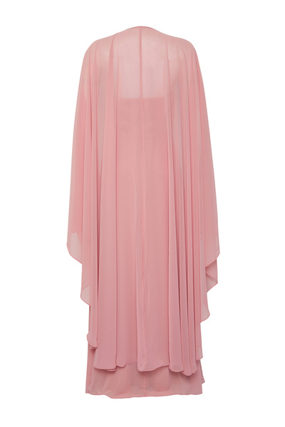 Trendyol Collection Dlouhé večerní šaty s pudrovým pláštěm - Tprss25Ae00031