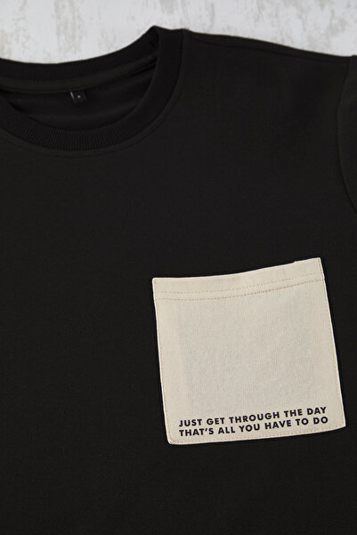 Trendyol Collection Printed Black Stone Color Regular Fit Knitted Shorts Pajama Set - Tmnss25Pt00009