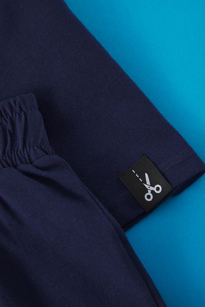 TRENDYOLKIDS Indigo Boy Basic Knitted Bottom-Top Suit Tkdss25Au00047