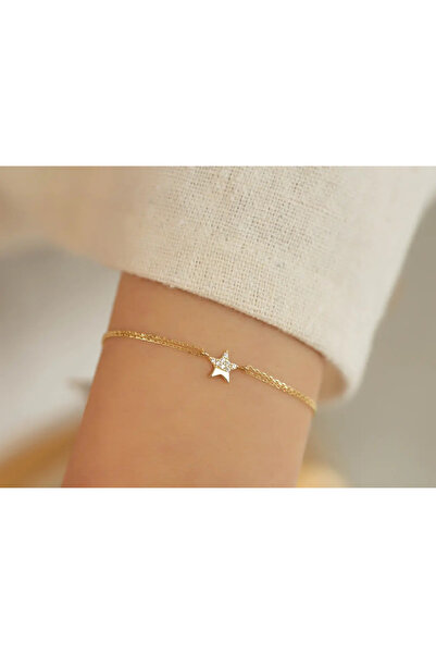 Safir Kuyumculuk Altın Taşlı Yıldız Bileklik