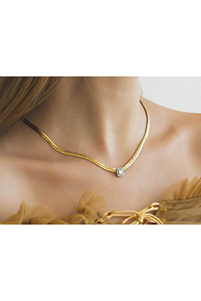 Safir Kuyumculuk Zarif Baget Pırlanta Kolye