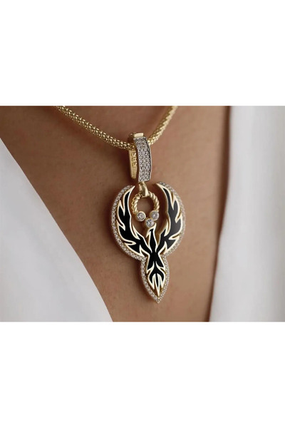 Ema Jewellery Altın Siyah Mineli Anka Kuşu Charm