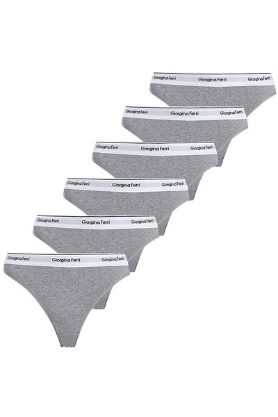 GIORGINA FERRI Gloria Premium Lycra Box of 6 - Daily Use, Texted Slip Panties
