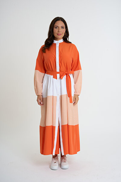 HANIQA Narandžasta - Sa ukrasnim detaljima sa pojasom Košulja-haljina | 44-50...