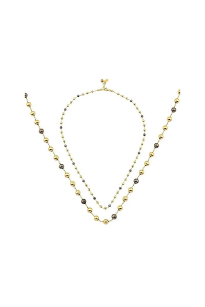 Ema Jewellery Altın Siyah Top Renkli Kolye