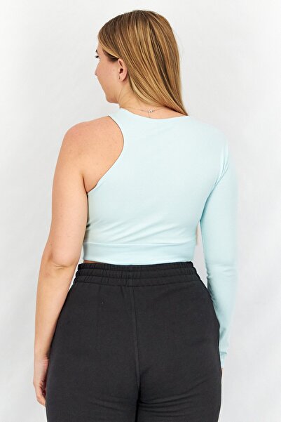 adidas Women Sportswear Fit One Shoulder Sleeve Sleeve Crop Top, Mint