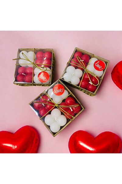 DKY SEVGİLİLER GÜNÜ ÖZEL 4 LÜ  MİNİ BUBBLE MUM PAKETİ ( 1 PAKET)