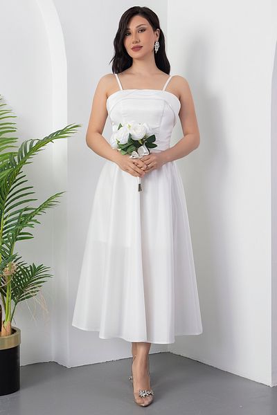 PULLIMM Rochie din satin cu bretele decolteu ECR5460