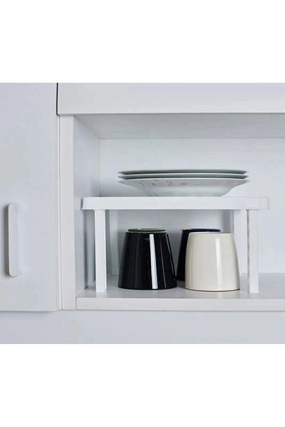 Roza's Home 3 Pcs Square Standing Shelf Closet Inside Organizer Multi-Storey Shelf Plate Coasters Spice Rack Bathroom Kitchen Shelf