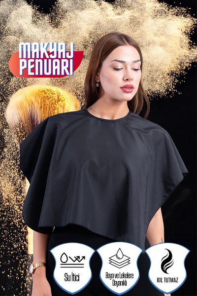 velvettowels Black Makeup Penuar - Non-Retention, Water Repellent and Blemish and Paint Effect
