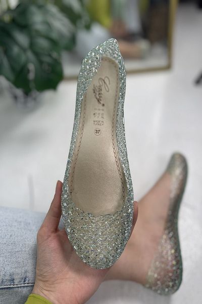 İmerShoes Pantofi de zi cu zi pentru femei, anti-alunecare, cu talpă groasă, albastru lurex, moale, eleganti, pentru plajă, pentru mare