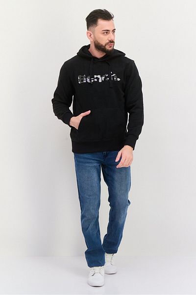 BENCH Men Sportswear Fit Hooded Outdoors Sweatshirt, Black