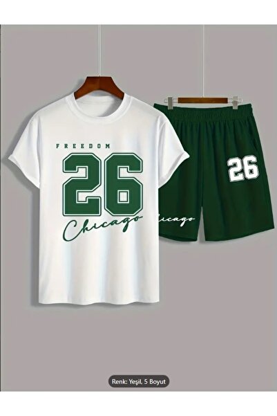 Derays 26 Printed Comfortable Fit Oversize Men's Bottom Top Colorful Suit