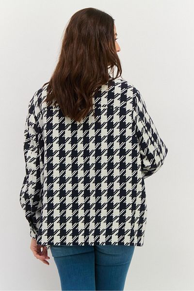 Tommy Hilfiger Women Houndstooth Jacket Shirt, Black