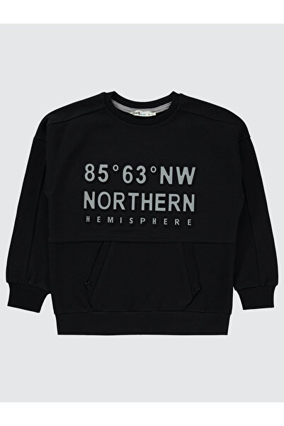 Civil Boys سويت شيرت أسود للأولاد بعمر 6-9 سنوات