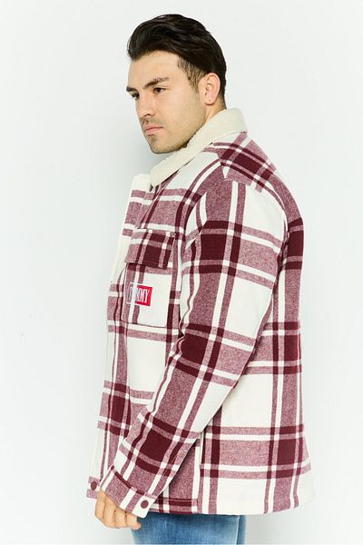 Tommy Jeans Men Embroidered Jacket Shirt, Dark Mauve