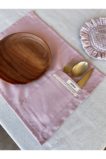 KaiHome Rosy 2-Piece Pocket Detailed - Linen American Serving / Supla Pink