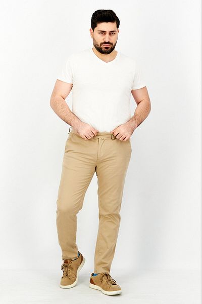 Sorbino Men Slim Fit Solid Chino Pant, Tan