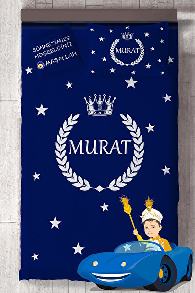 MASAL ODAM Isim Yazdırılabilir Sünnet Yatak Örtüsü Takımı "kırlent Kılıfı Hediyeli"msl-4022