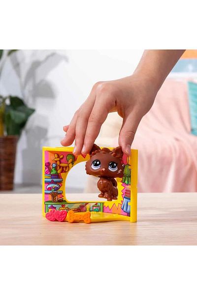 Tıfıl Toys Littlest Pet Shop Minis Figure Set Pet Nook G7 # 60 Cat Brown