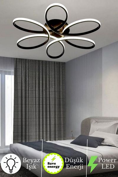 neeko Nipul Modern Plafonier Ceiling Zero White Light Living Room Kitchen Bedroom Led Chandelier Black Case