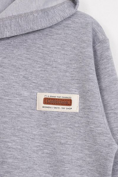 zepkids Ανδρική φόρμα για αγόρια με κουκούλα Cargo Pocket Grey Melange Color