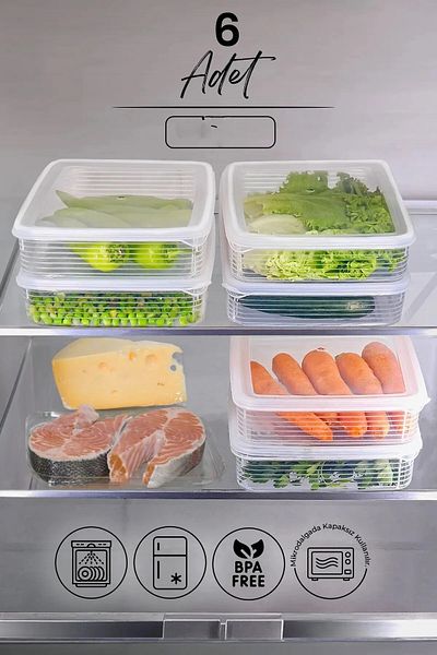 LEON LİFE Vacuum Large Size Rectangular Storage Container with 3.5 Lt Leak Proof Indicator - Transparent