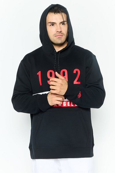 SKECHERS Men Sportswear Fit Long Sleeve Outdoor Hooded Sweatshirt, Black