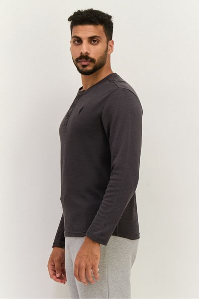 SKECHERS Men Sportswear Fit Long Sleeve Outdoor T-shirts, Charcoal