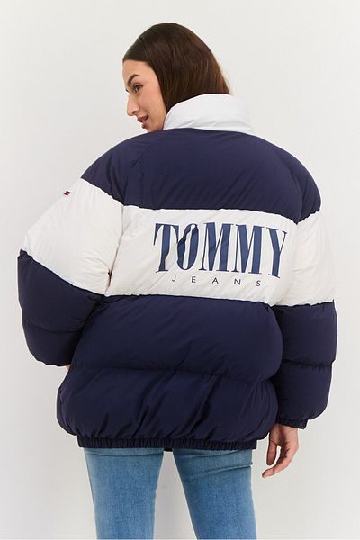 Tommy Jeans Women Brand Logo Padded Puffer Jacket, Navy