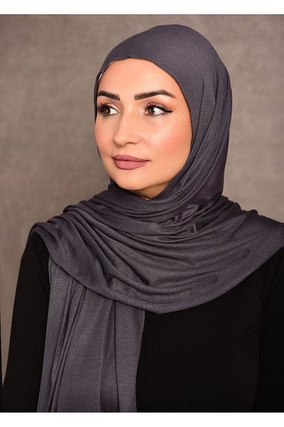 Şalcenneti.com Smoked Color Hijab Combed Cotton Shawl - Long Seasonal, Special Stitched