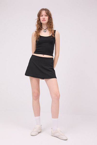 Addax E0077-U1 Model Mini Skirt with Shorts