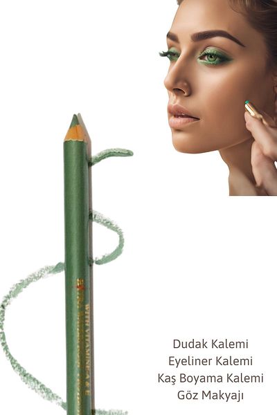 Melien 1Pcs Brown Waterproof Lip Liner Eyeliner Pencil under Eye Eyebrow Dyeing Makeup Pencil Set