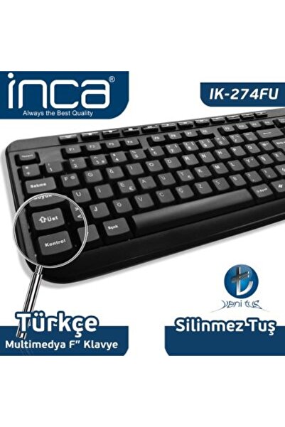 Inca Türkçe F Adliye Mülakat Zabıt Katipliği Klavyesi Kablolu Yumuşak Tuş Usb Multimedya