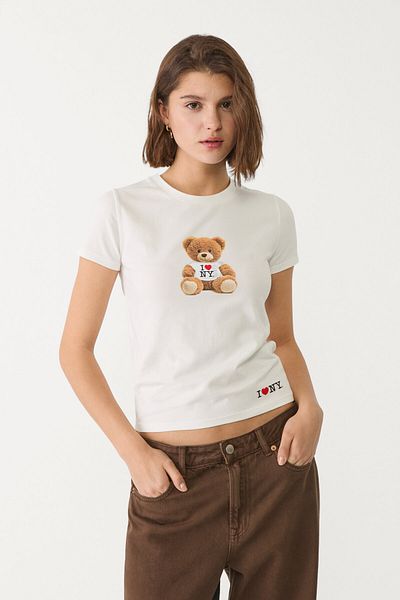 Stradivarius I love NY bear T-shirt