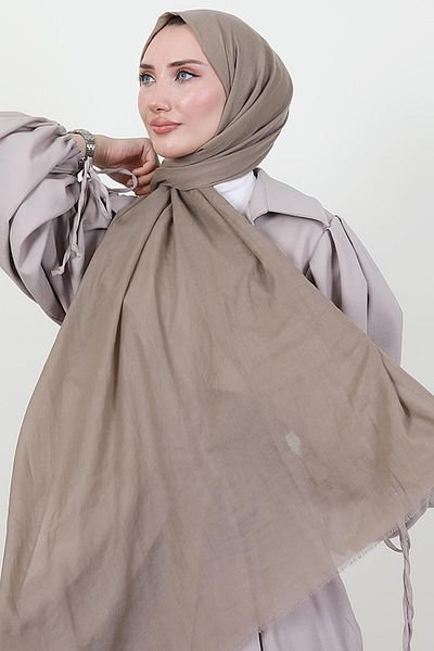 GİYZAMİLA Organic Cotton Shawl Mink