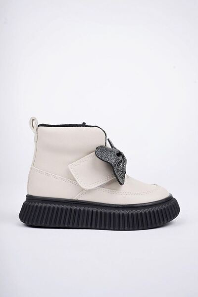 Minigimin Cicileri Miniğimin Cicileri Simli Fiyonk Detaylı Ortopedik Kız Çocuk Bot - Bej