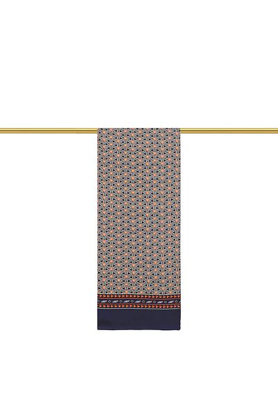Bursa İpek Navy Blue Patterned Men's Silk Cashew
