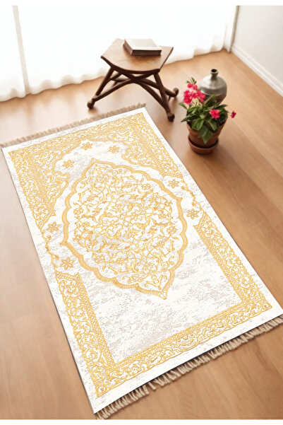DEKOMOD Decorative Digital Printed Black Non-Slip Base Prayer Rug Prayer Rack...
