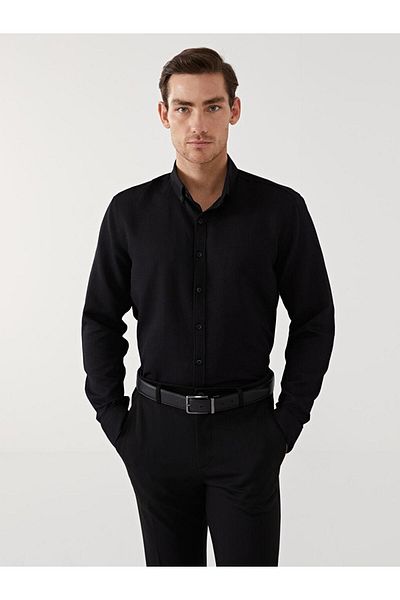 LC Waikiki SOUTHBLUE Slim Fit μακρυμάνικο ανδρικό πουκάμισο Dobby