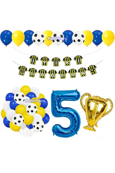 parti pera Κίτρινο Navy Blue Pastel Balloon Mug Foil Balloon Navy Blue Foil Balloon Σετ γενεθλίων με θέμα το ποδόσφαιρο