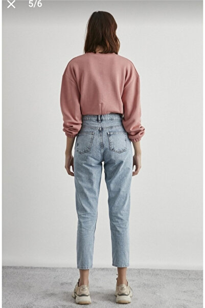 LİMABEL Milano Luda 90's Dora Buz Kar Yıkama Mavi Yüksek Bel Mom Jean 2025