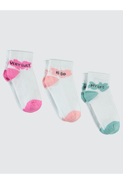 Civil Girls Set of 3 White Socks for Girls 2-12 Years Old