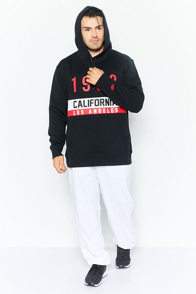 SKECHERS Men Sportswear Fit Long Sleeve Outdoor Hooded Sweatshirt, Black
