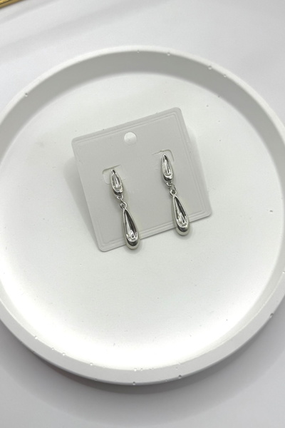 DEMOKAN Kadın Küpe 3 cm İki Damla Sallantı Küpe