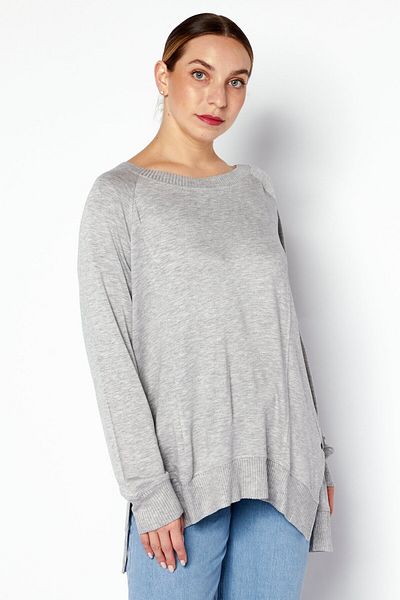 Felina Women Textured Full Sleeves Sweater, Grey