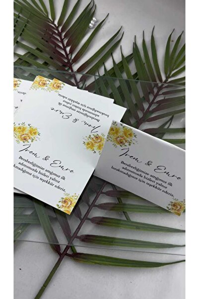 imzatasarım 30 Adet Düğün Nişan Davet Sünnet Masa Üstü İsimlik İsim Kartı Mes...