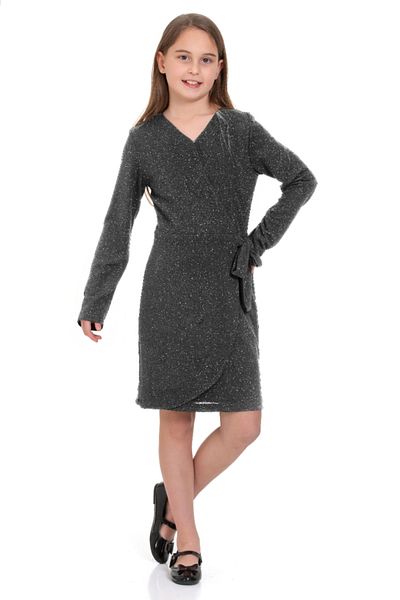 LAPINKOD Silvery Sleeves Long Stylish Girls' Evening Dress