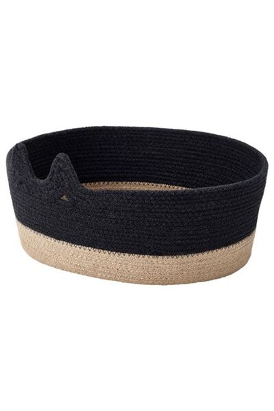 IKEA - MAVINN, coș, negru-natural, 38x30x18 cm