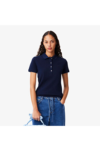 Lacoste L.12.D Kadın Slim Fit Lacivert Polo